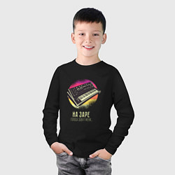 Лонгслив хлопковый детский Синтезатор На Заре, цвет: черный — фото 2