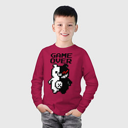 Лонгслив хлопковый детский MONOKUMA GAME OVER, цвет: маджента — фото 2