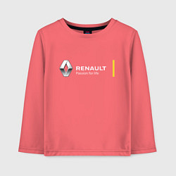 Лонгслив хлопковый детский Renault Passion for life, цвет: коралловый