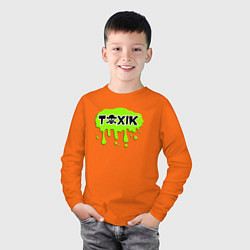 Лонгслив хлопковый детский Токсик toxik, цвет: оранжевый — фото 2