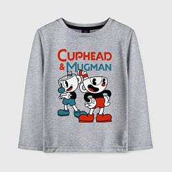 Лонгслив хлопковый детский Cuphead & Mugman, цвет: меланж