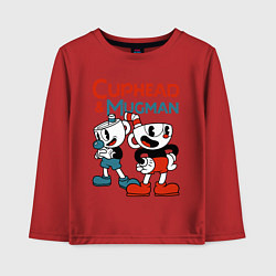 Лонгслив хлопковый детский Cuphead & Mugman, цвет: красный