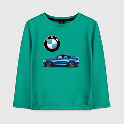 Лонгслив хлопковый детский BMW X6, цвет: зеленый
