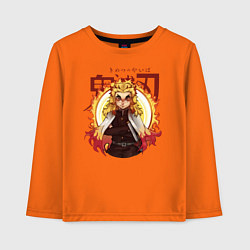Лонгслив хлопковый детский Огненный Столп Kimetsu no Yaiba, цвет: оранжевый