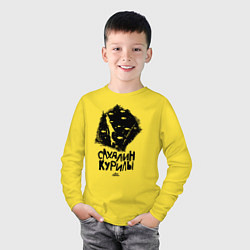 Лонгслив хлопковый детский Сахалин Курилы, цвет: желтый — фото 2