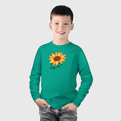 Лонгслив хлопковый детский Ай Ото, цвет: зеленый — фото 2