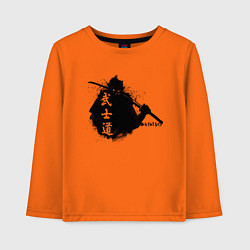 Лонгслив хлопковый детский Busido - путь воина демонического, цвет: оранжевый