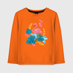 Лонгслив хлопковый детский Фламинго, цвет: оранжевый