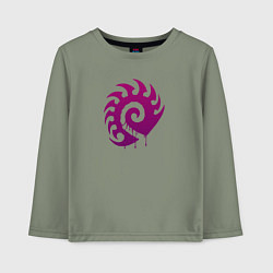 Детский лонгслив Zerg logo Purple