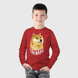 Лонгслив хлопковый детский ПЕС МЕМTAKNADO, цвет: красный — фото 2