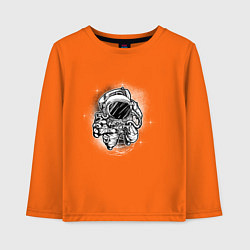 Лонгслив хлопковый детский Космонавт, цвет: оранжевый