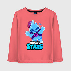 Лонгслив хлопковый детский Сквик Squeak Brawl Stars, цвет: коралловый