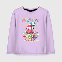 Лонгслив хлопковый детский Друзья, цвет: лаванда