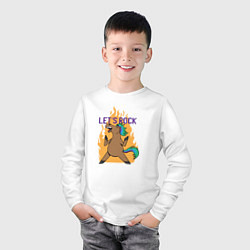Лонгслив хлопковый детский Lets Rock Horse, цвет: белый — фото 2