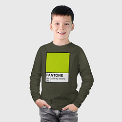 Лонгслив хлопковый детский Shrek: Pantone Color, цвет: меланж-хаки — фото 2