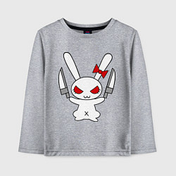 Лонгслив хлопковый детский Зайка с ножами, цвет: меланж