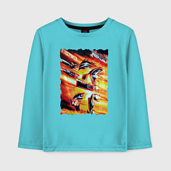 Лонгслив хлопковый детский Judas Priest Хеви Метал, цвет: бирюзовый