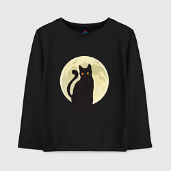 Лонгслив хлопковый детский Moon Cat, цвет: черный