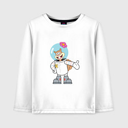 Лонгслив хлопковый детский Сэнди, цвет: белый