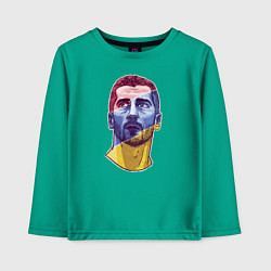 Лонгслив хлопковый детский Генрих Мхитарян, цвет: зеленый