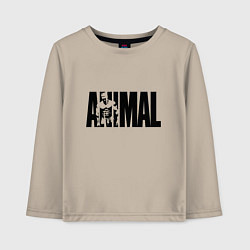 Лонгслив хлопковый детский ANIMAL ЭНИМАЛ, цвет: миндальный
