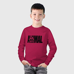 Лонгслив хлопковый детский ANIMAL ЭНИМАЛ, цвет: маджента — фото 2