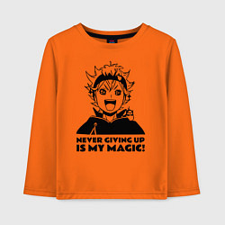 Детский лонгслив NEVER GIVING UP IS MY MAGIC!