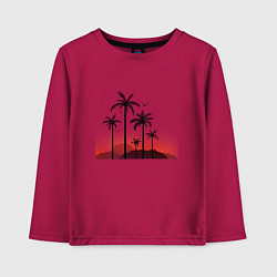 Лонгслив хлопковый детский Palm tree, цвет: маджента