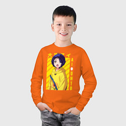 Лонгслив хлопковый детский Приоритет чудо-яйца, цвет: оранжевый — фото 2