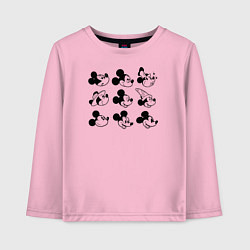 Лонгслив хлопковый детский Микки Маус, цвет: светло-розовый