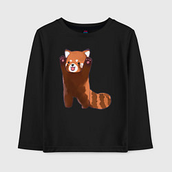 Лонгслив хлопковый детский Нападение милой панды, цвет: черный