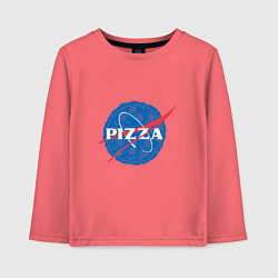 Лонгслив хлопковый детский NASA Pizza, цвет: коралловый