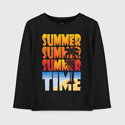 Лонгслив хлопковый детский SUMMER TIME, цвет: черный