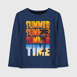 Лонгслив хлопковый детский SUMMER TIME, цвет: тёмно-синий