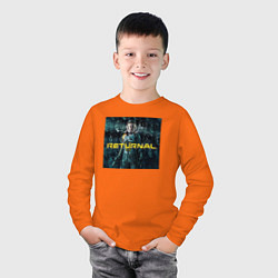 Лонгслив хлопковый детский Returnal game, цвет: оранжевый — фото 2