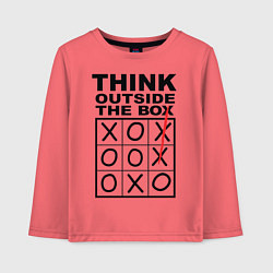 Лонгслив хлопковый детский THINK OUTSIDE THE BOX, цвет: коралловый