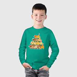 Лонгслив хлопковый детский Пирамидка, цвет: зеленый — фото 2