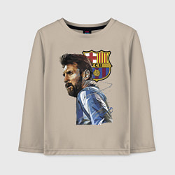 Лонгслив хлопковый детский Lionel Messi Barcelona Argentina Striker, цвет: миндальный