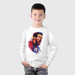 Лонгслив хлопковый детский Lionel Messi Barcelona Argentina Football, цвет: белый — фото 2