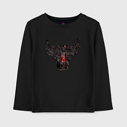 Лонгслив хлопковый детский Bulls - Jordan, цвет: черный