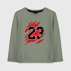 Лонгслив хлопковый детский Bulls 23, цвет: авокадо