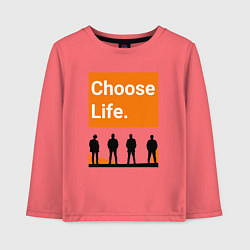 Лонгслив хлопковый детский Choose Life, цвет: коралловый