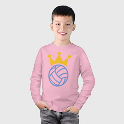 Лонгслив хлопковый детский Volleyball King, цвет: светло-розовый — фото 2