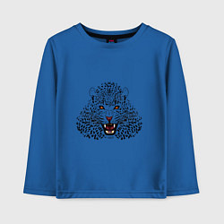 Лонгслив хлопковый детский Леопард, цвет: синий