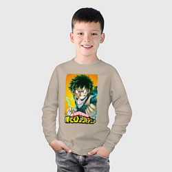 Лонгслив хлопковый детский MY HERO ACADEMIA MIDORIYA IZUKU Z, цвет: миндальный — фото 2