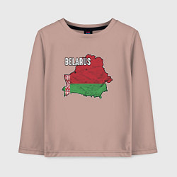 Лонгслив хлопковый детский Belarus Map, цвет: пыльно-розовый