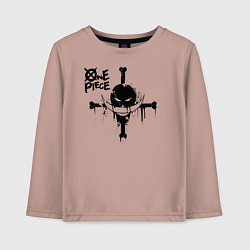 Лонгслив хлопковый детский Пираты Белоуса One Piece, цвет: пыльно-розовый