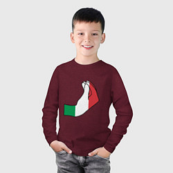 Лонгслив хлопковый детский Италия, цвет: меланж-бордовый — фото 2