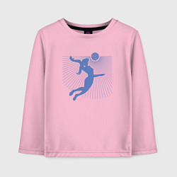 Лонгслив хлопковый детский Girl Volleyball, цвет: светло-розовый