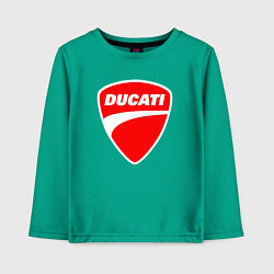 Лонгслив хлопковый детский DUCATI ДУКАТИ ЭМБЛЕМА, цвет: зеленый